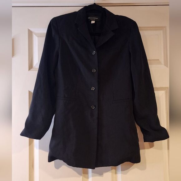Montage black button front blazer jacket size 4 - Picture 1 of 5